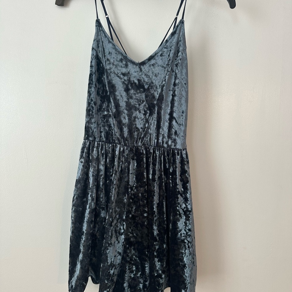 Xhilaration Charcoal Velvet Romper